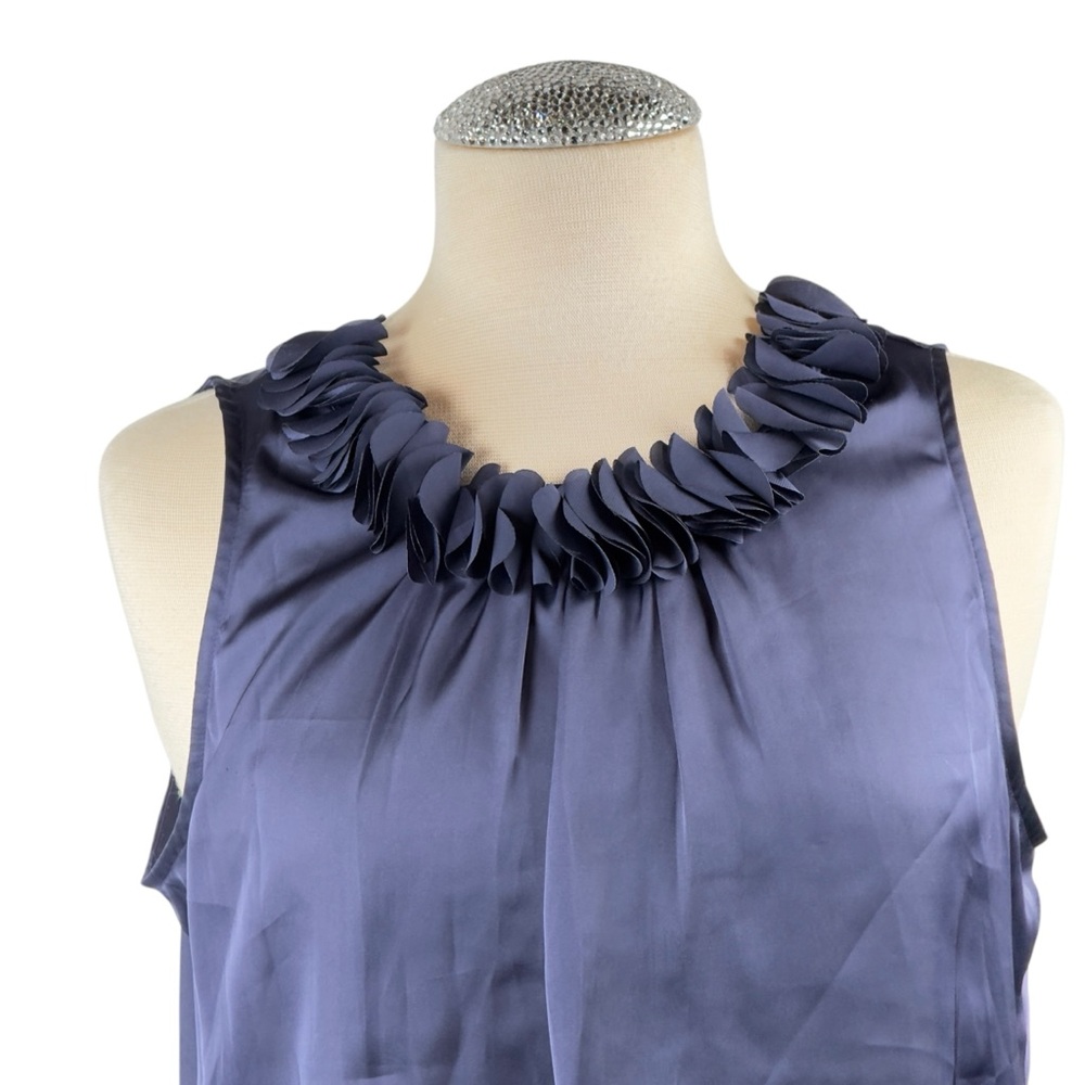 Anne Klein Ruffled Blue Blouse - Picture 2 of 3